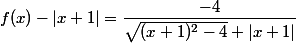 f(x) - |x+1|= \dfrac{-4}{\sqrt{(x+1)^{2}-4}+|x+1|}